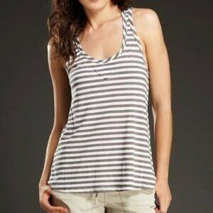 JOIE Scout Tank Gray White Striped Pima Cotton Top 100% Pima Cotton Sleeveless S